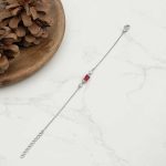 دستبند نقره زنانه نگین رنگی مدل (BIC R25) - Women's silver bracelet with colored stones, model - Image 4