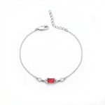 دستبند نقره زنانه نگین رنگی مدل (BIC R25) - Women's silver bracelet with colored stones, model