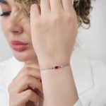 دستبند نقره زنانه نگین رنگی مدل (BIC R25) - Women's silver bracelet with colored stones, model - Image 2
