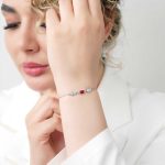 دستبند نقره زنانه نگین رنگی مدل (BIC R18) - Women's silver bracelet with colored, model - Image 2