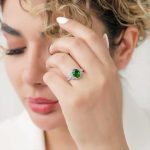 انگشتر نقره زنانه نگین رنگی مدل (RI R175) - Women's silver ring with colored stone, model - Image 2