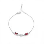 دستبند نقره زنانه نگین رنگی مدل (BIC R31) - Women's silver bracelet with colored stone, model